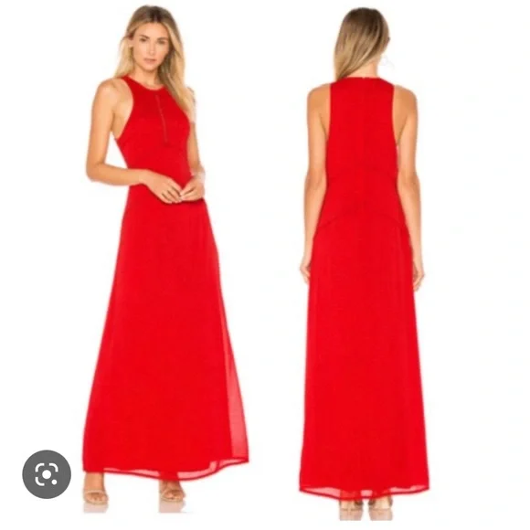 open lace back dress House of Harlow 1960 womensHHD187-F18Lotta Dress Long Sleeves Dress - Red